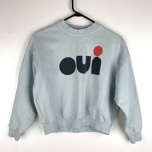 Clare V “OUI” Sweatshirt Light Blue
